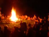 everyone around retreat bonfire